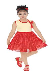 Normal dress for girls kids girls midi/knee length party dresses (red)