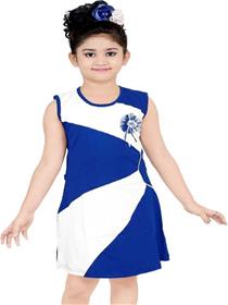 Normal dress for girls kids girls midi/knee length casual dresses (blue)