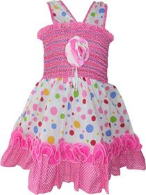Normal dress for girls kids girls midi/knee length party dresses (pink)