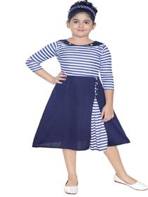 Normal dress for girls kids girls midi/knee length party dresses (blue)