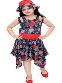 Normal dress for girls kids girls midi/knee length party dresses (multicolor)