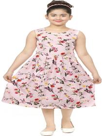 Normal dress for girls kids girls calf length party dresses (pink)