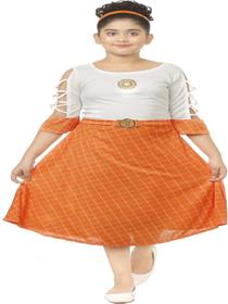 Normal dress for girls kids girls calf length party dresses (multicolor)