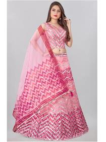 Lehenga for women leheriya semi stitched lehenga choli  (pink) (f)