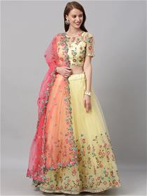 Lehenga for women semi-stitched dress & unstitched blouse with dupatta,designer,party wear (m)