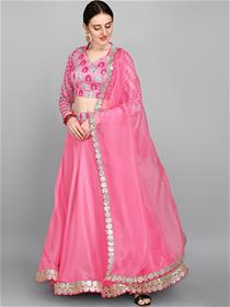 Lehenga for women semi-stitched dress &  blouse with dupatta,designer,party wear (m)