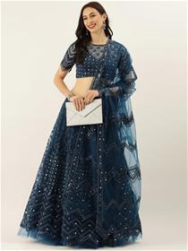 Lehenga for women semi stitched girlish korean velvet lehenga choli,party wear (f)