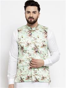 Modi jacket for men's printed satin modi jacket (pista)