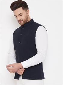 Modi jacket for men's modi jacket solid waistcoat (navy blue)