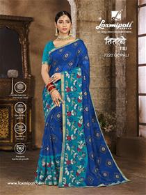 7220 titli saree border base,fancy,simple designer & party wear printed saree