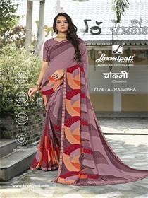 7174 chandani saree  georgette border base,printed,simple designer,fancy & party wear saree
