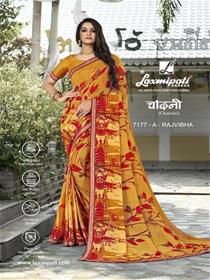 7177  chandani saree  georgette border base,printed,simple designer,fancy & party wear saree