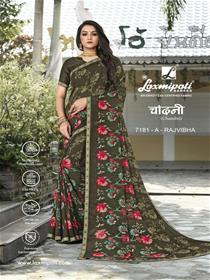 7181 chandani saree  georgette border base,printed,simple designer,fancy & party wear saree