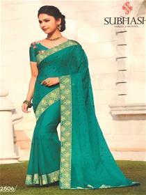 Saree for women 32506 subhash simple designer saree Sky Blue