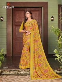 82032 suhani  saree georgette border base,fancy,simple designer & party wear printed saree