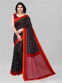 Printed fashion pure cotton saree(black),fancy,simple designer,party wear(f)