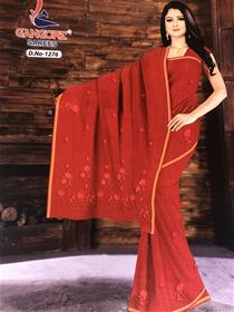 Cotton saree for women gangore kavya store priya (maroon)