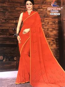 Cotton saree for women gangore kavya store priya (red)