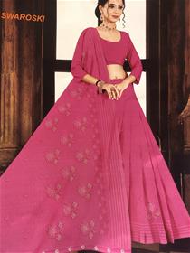 Cotton saree for women paaneri jharna kala saree (pink)