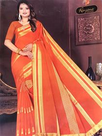 Cotton saree for women ranjana shiv frooti (yellow)