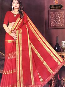 Cotton saree for women ranjana shiv frooti (red)