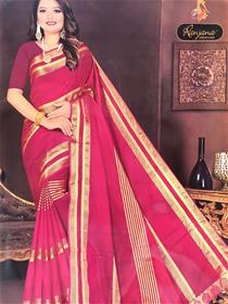 Cotton saree for women ranjana shiv frooti (pink)