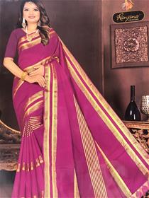 Cotton saree for women ranjana shiv frooti (rani pink)