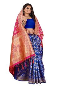 Designer women silk banarasi half & half saree(a)