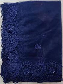 Embroidered bollywood net saree  (dark blue),fancy,designer,party wear (f)
