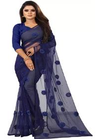 Net saree for women embroidered fashion net saree (purple),fancy,designer,party wear(f)