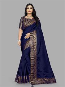 Woven assam silk art silk saree (dark blue) ,fancy,designer,party wear (f)