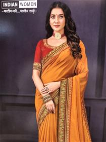 Fancy saree for women new orange
