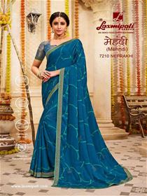 7210  mehendi saree georgette border base,printed,fancy,simple designer & party wear saree
