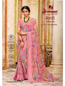 7213  mehendi saree georgette border base,printed,fancy,simple designer & party wear saree