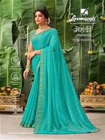 7214  mehendi saree georgette border base,printed,fancy,simple designer & party wear saree