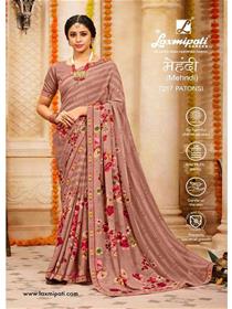 7217  mehendi saree georgette border base,printed,fancy,simple designer & party wear saree