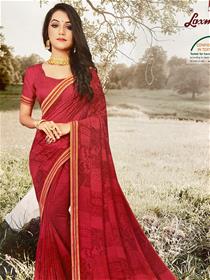 Synthetic saree for women 6898 laxmipati Pink