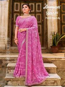 Party wear saree for women priyatama flax lily 7583
