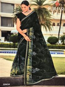 Saree for women 10416 subhash printed border base saree