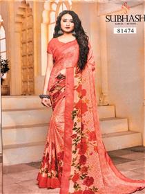 Saree for women 81474 subhash simple designer fancy saree Light Pink