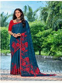 35268 florence saree border base,fancy,simple designer & party wear printed saree