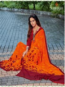 35271 florence saree border base,fancy,simple designer & party wear printed saree
