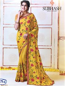 Chiffon saree for women 5011 work saree