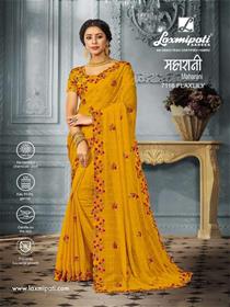 Chiffon saree for women 7116 maharani designer party wear thread work saree