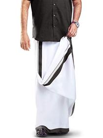 Men pure cotton dhoti with color boarder (a)