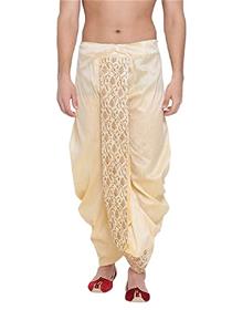 Vastramay men's silk blend printed ethnic dhoti