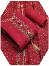 Salwar suit for women pure cambric cotton dress material salwar suit (maroon)