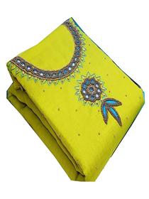 Salwar suit for women banarasi jacqauard silk embroidery salwar suit dress material (yellow)