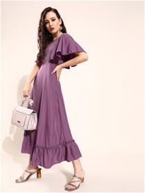 Designer gown for women charming purple solid sweetheart neck dress,fancy,designer,party wear (m)