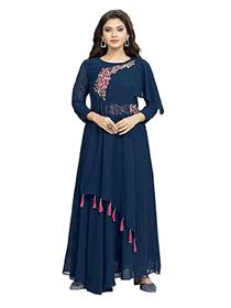 Gown for women stitched embroidery butta work anarkali kurti gown (a)